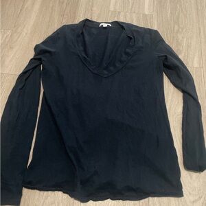 James Perse Navy Long Sleeve Top